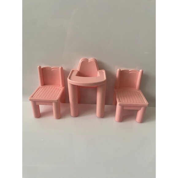 Vintage Pink Chairs Playskool 1990 Victorian Mansion Dollhouse Replacement - Picture 1 of 12